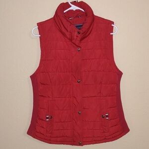 Women's Tommy Hilfiger Red Fitted Puffy Vest Size M